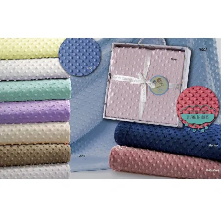 Manta Infantil Minky Topos - Colores Lisos