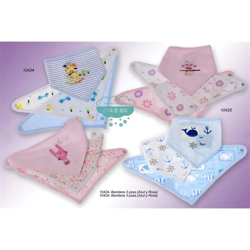 Bandana bebé pack 3 unidades - Animales