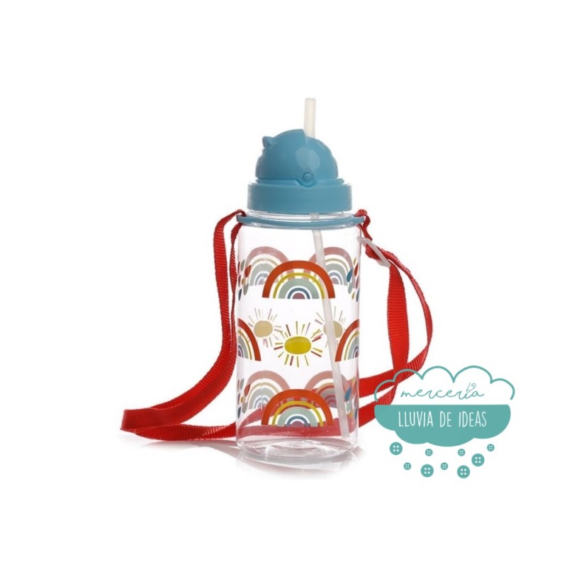 Botella infantil con correa y pajita - Arcoíris - AGOTADO TEMPORALMENTE