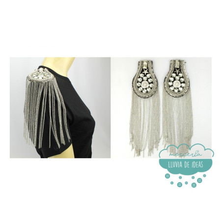 Aplique hombreras decorativas flecos cadena - Serie Nancy