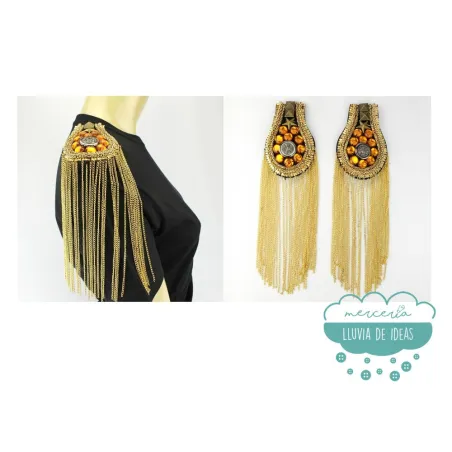 Aplique hombreras decorativas flecos cadena - Serie Nancy