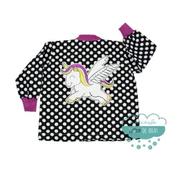 Bata escolar o mandilón - Unicornio fondo negro