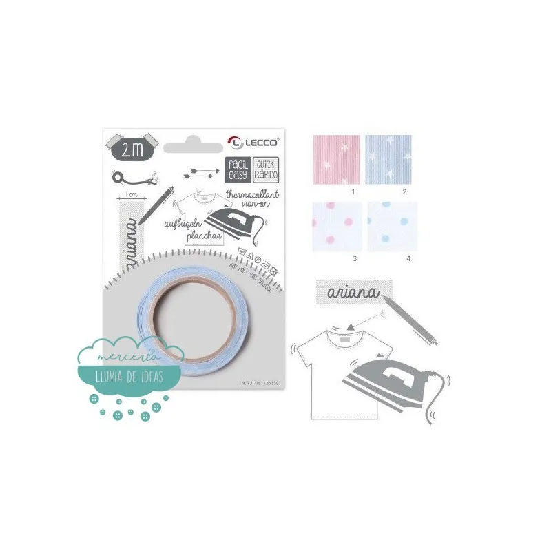 Cinta termoadhesiva estampada para marcar la ropa