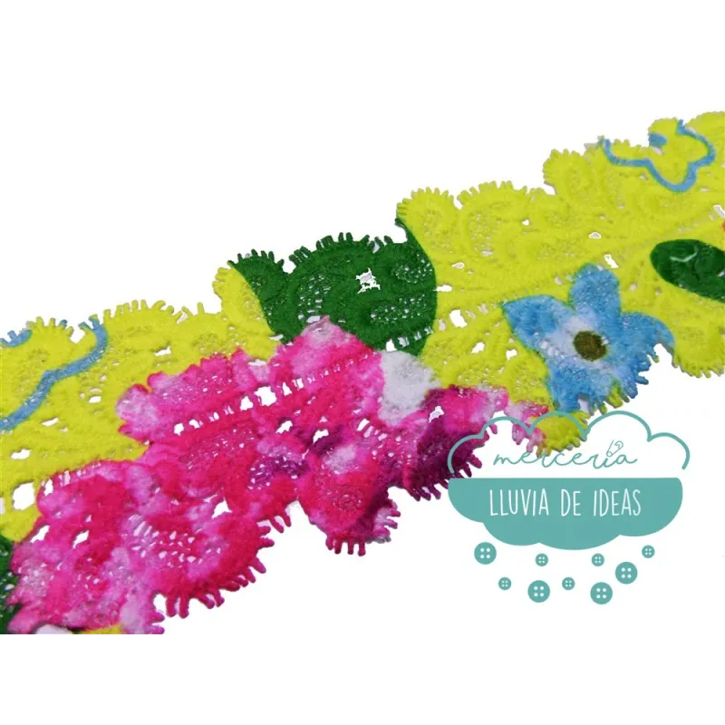 Galón de guipur multicolor - Serie Summer Mercería Lluvia de Ideas