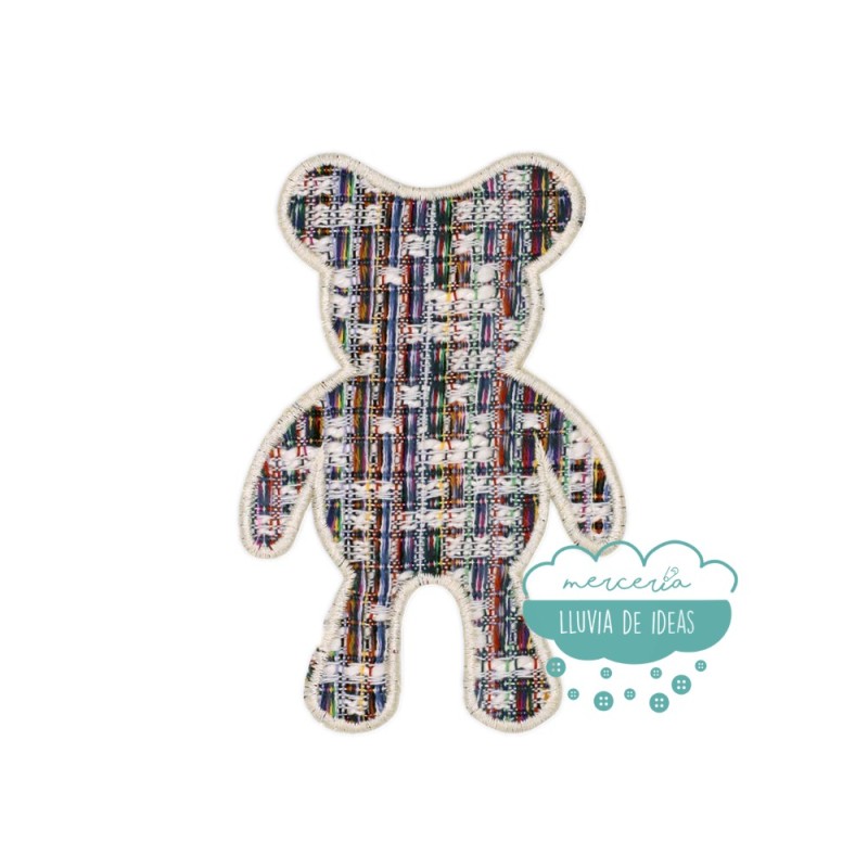 Parche para ropa bordado termoadhesivo - Oso Tweed Pequeño Parche para ropa bordado termoadhesivo - Oso Tweed Pequeño