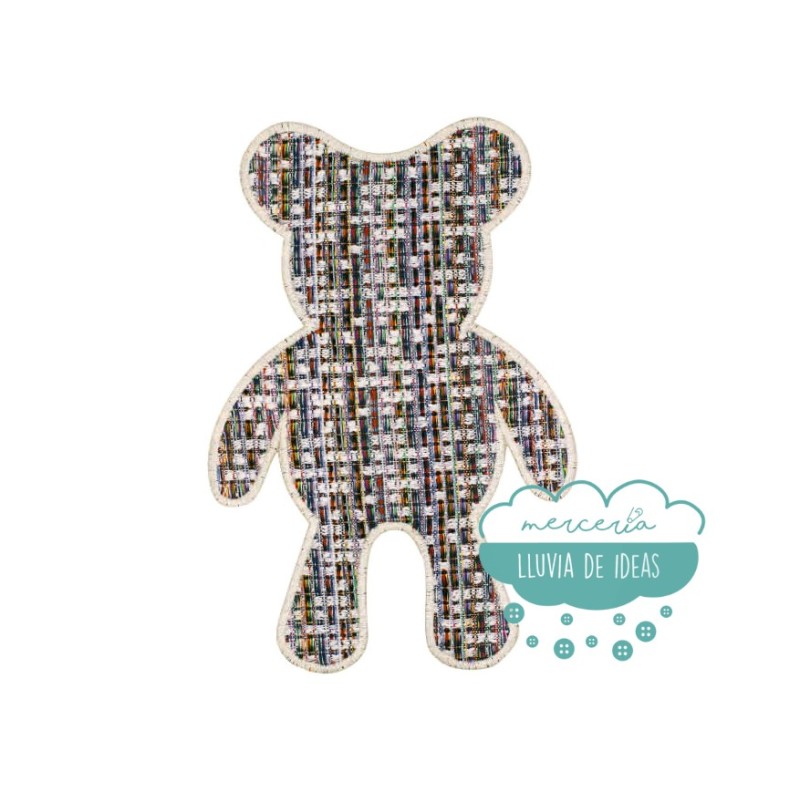 Parche para ropa bordado termoadhesivo - Oso Tweed Grande Parche para ropa bordado termoadhesivo - Oso Tweed Grande