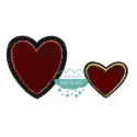 Parche para ropa bordado termoadhesivo - Corazones de terciopelo