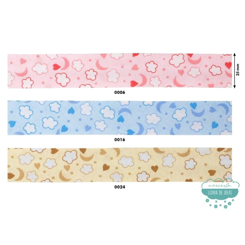 Bies infantil estampado 25 mm. - Serie Cielo