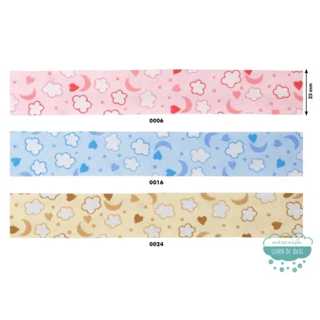 Bies infantil estampado 25 mm. - Serie Cielo