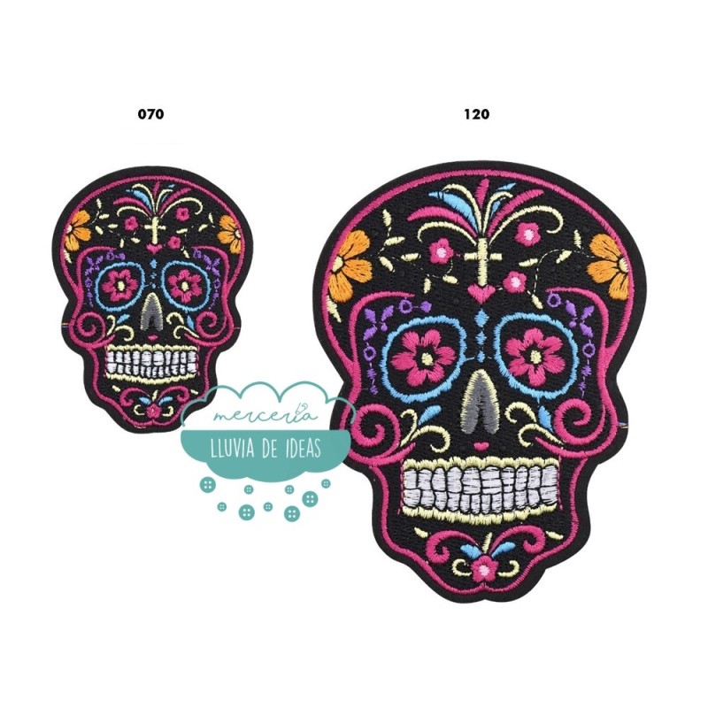 Parches calavera mexicana 🌧️Mercería Lluvia de Ideas🌧️