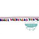 Fleco de borlas multicolor - Serie Bella
