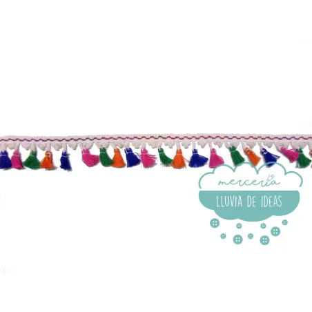 Fleco de borlas multicolor - Serie Bella