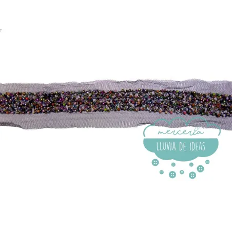 Tira de tul con piedra rocalla - Serie Cosmic