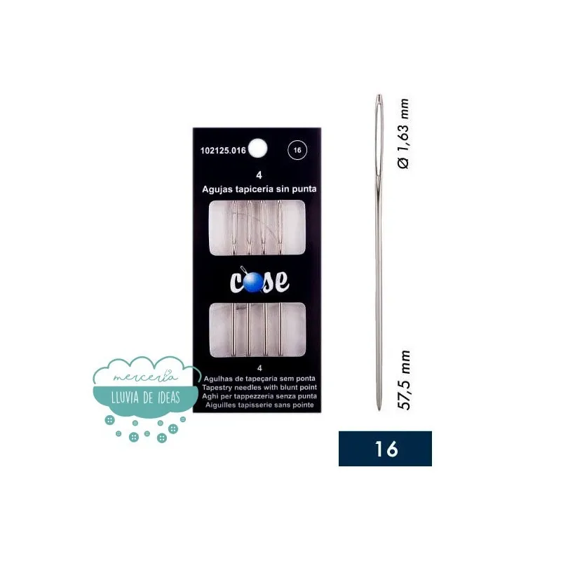 Agujas tapiceras nº16 - Cose