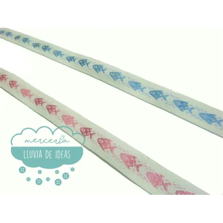 Tapacosturas jacquard - Peces vintage