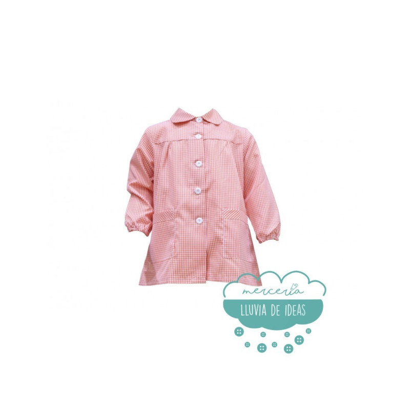 Bata escolar o mandilón - Modelo clásico vichy cuadro pequeño con cuellos