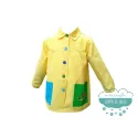 Bata escolar o mandilón bordado amarillo - Modelo vichy cuadros con cuellos