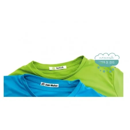 Etiquetas termoadhesivas de colores para ropa