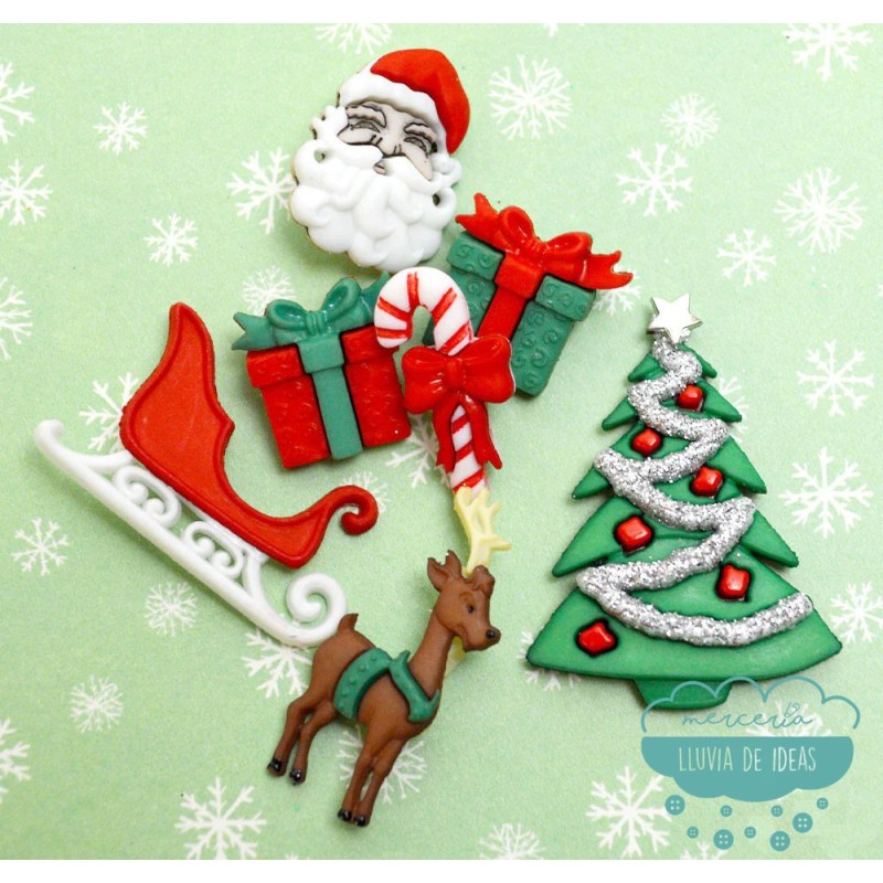 Botones de Navidad decorativos 🌧️Mercería Lluvia de Ideas🌧️
