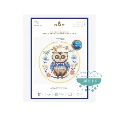 Kit de punto de Cruz DMC - EL BUHO FOLK