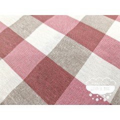 Loneta tejida vichy cuadros rosa empolvado