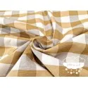 Loneta tejida vichy cuadros mostaza