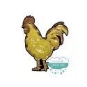 Aplicación bordada con lentejuelas - Gallo dorado Mercería Lluvia de Ideas