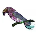 Aplicación bordada con lentejuelas - Serie Loro Perico Mercería Lluvia de Ideas