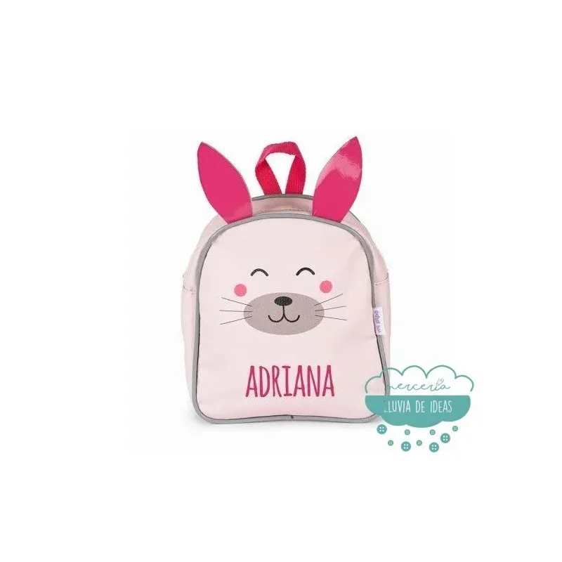 Mochila Conejito Rosa infantil personalizada