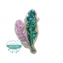 Aplicación bordada con lentejuelas - Serie Plumas  Mercería Lluvia de Ideas