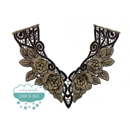 Aplicación bordada tipo cuello - Serie Cristina