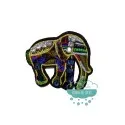 Aplicación decorativa bordada con piedras, rocalla y lentejuelas - Elefantes Mercería Lluvia de Ideas