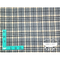 Tela de abrigos Cuadros gris
