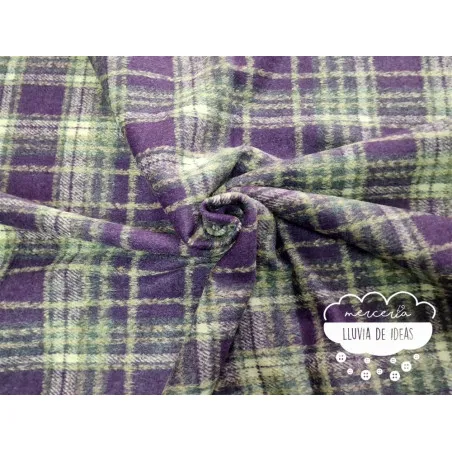 Tela de abrigos Cuadros berenjena