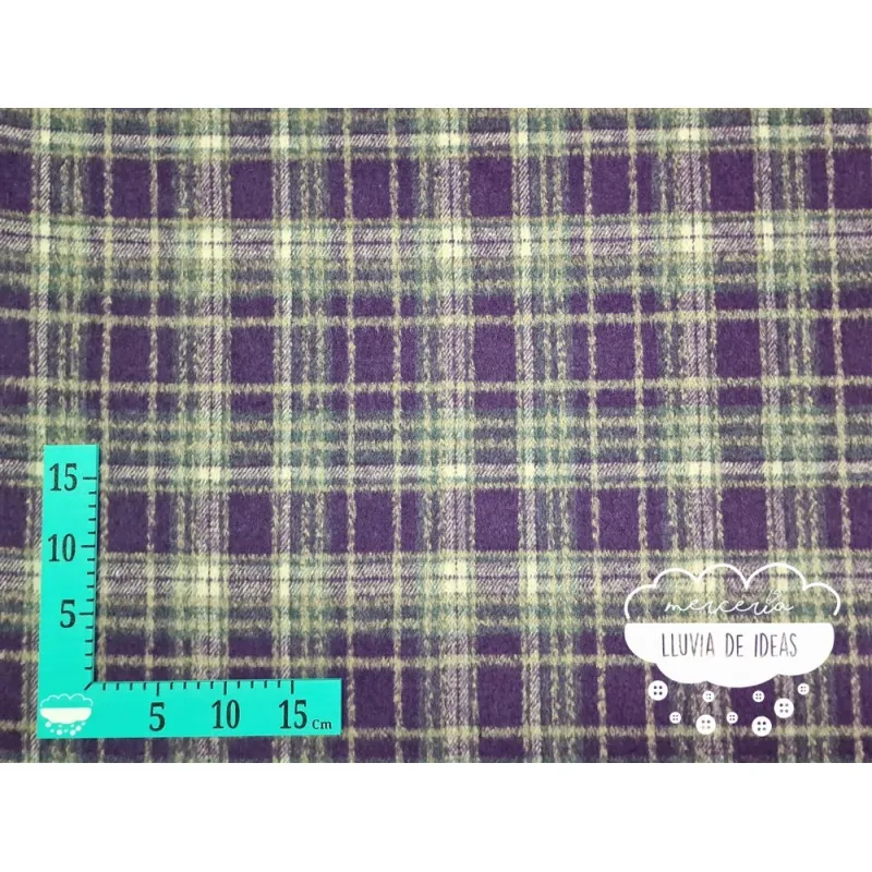 Tela de abrigos Cuadros berenjena