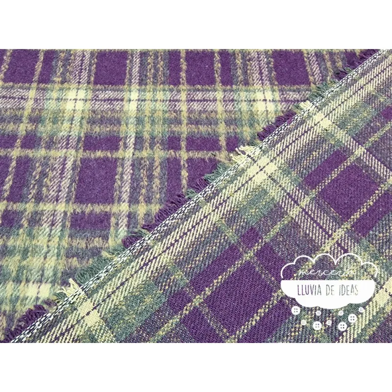 Tela de abrigos Cuadros berenjena