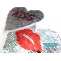 Aplicación lentejuelas reversibles - Kiss & Labios plata y plata Mercería Lluvia de Ideas