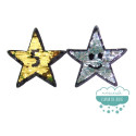 Aplicación lentejuelas reversibles - Estrellas oro y plata