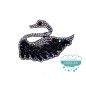 Aplicación termoadhesiva con cristal y rocalla - Cisne negro Aplicación termoadhesiva con cristal y rocalla - Cisne negro