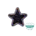 Aplicación termoadhesiva con cristal, rocalla y cadena de strass - Night Star