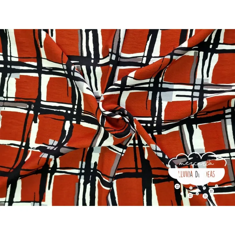 Crêpe viscosa estampado Lines