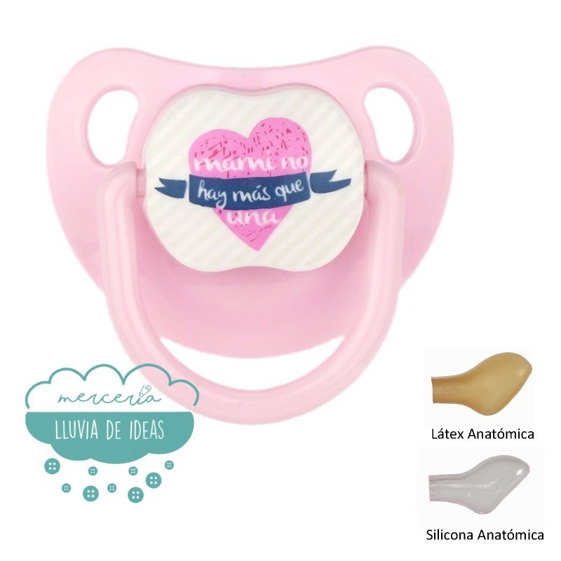 Chupete Baby - Mami no hay más que una Rosa Pastel Chupete Baby - Mami no hay más que una Rosa Pastel