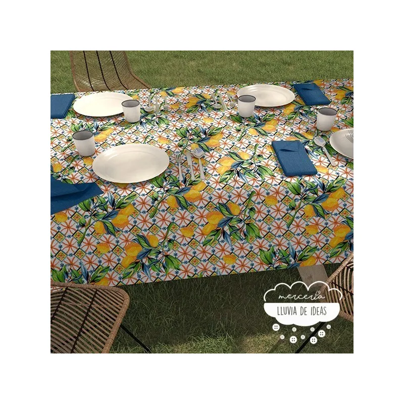 Mantelería antimanchas Azulejo portugués