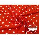 Stretch Lunares blanco fondo rojo