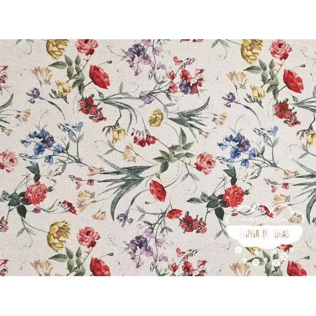 Mantelería antimanchas Flores