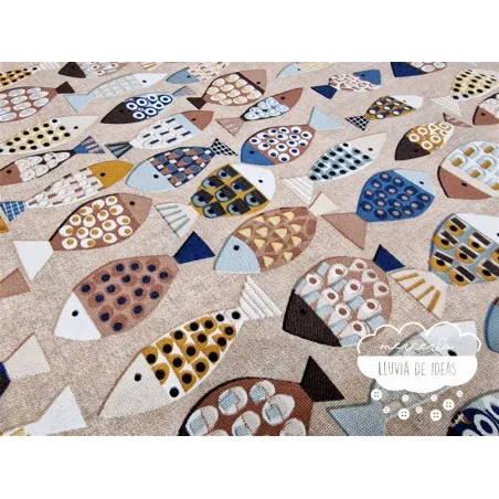 Loneta estampada Peces