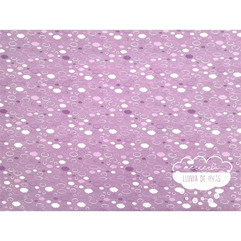 Algodón infantil Nubes púrpura