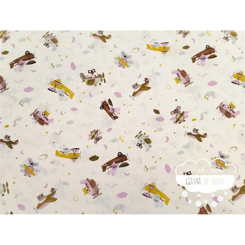 Algodón infantil Nubes púrpura