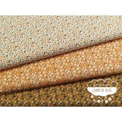 Algodón estampado Flores Orange