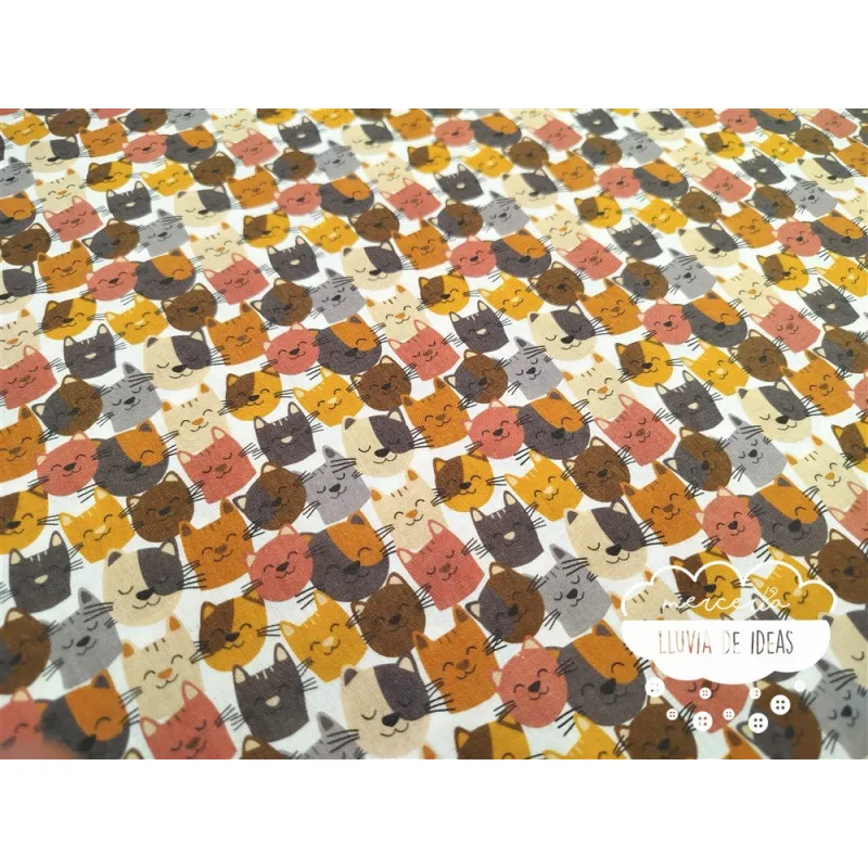 Algodón infantil Cabezas de Gatos